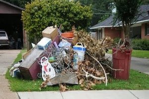 Curb Filled With Varying Junk Items
