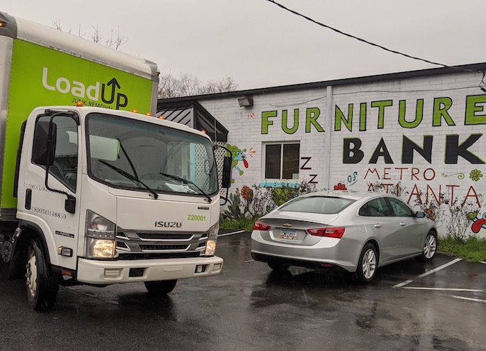 LoadUp's truck in front of donation center