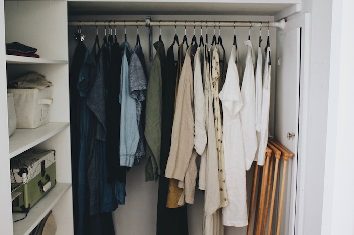 decluttering minimalist closet example