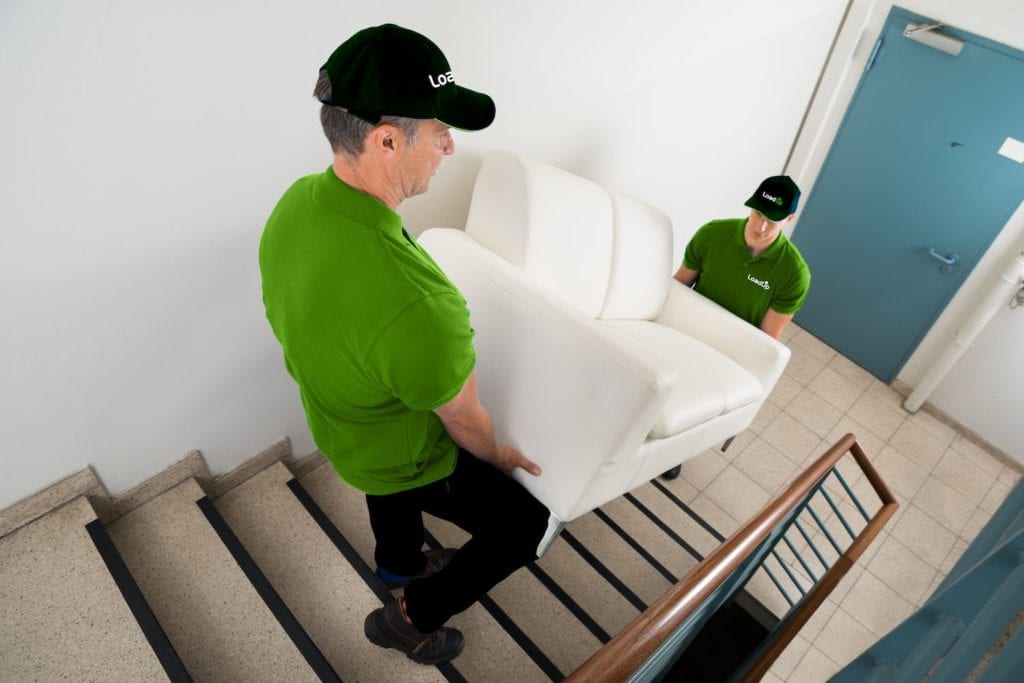 moving furniture down stairs