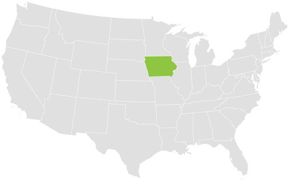 Iowa Loader Territory Map