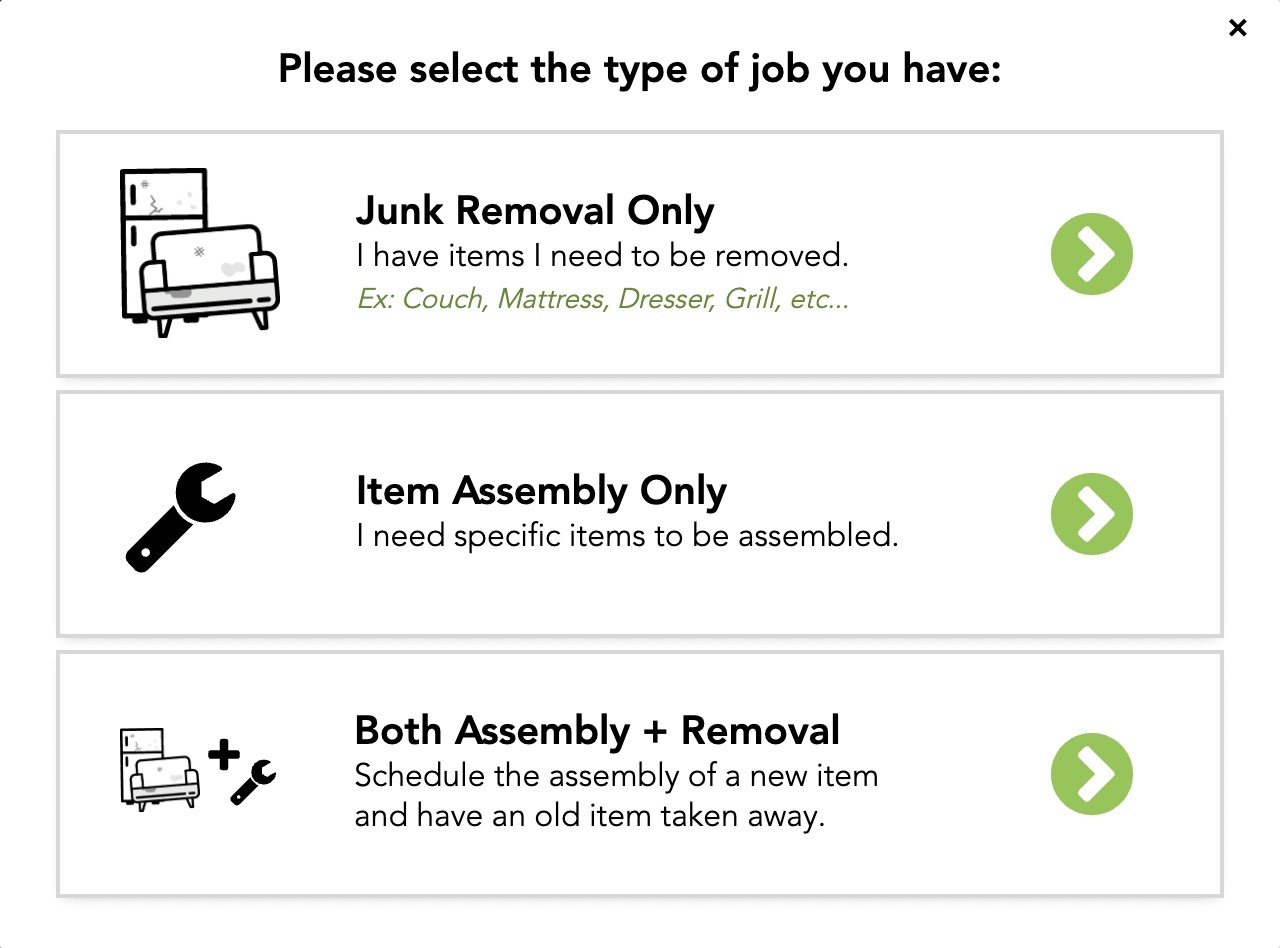 junk removal and assembly services offered