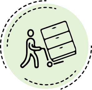 Furniture moving icon