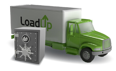 LoadUp box truck with a large safe ready for removal