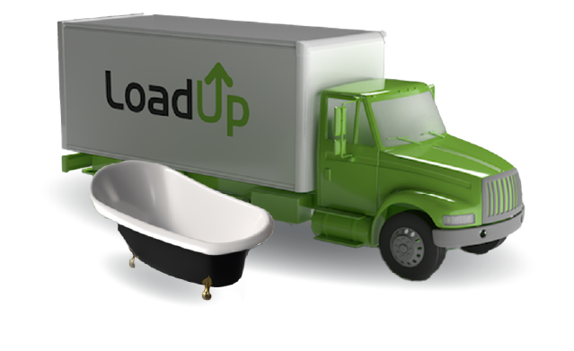 LoadUp box truck with a bathtub ready for removal