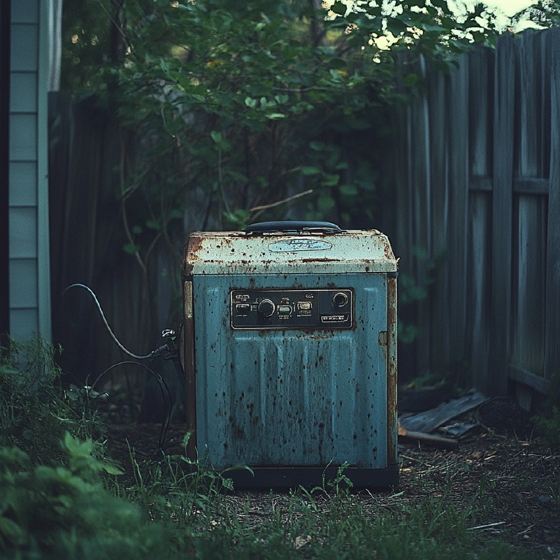 generator ready to be picked up for disposal