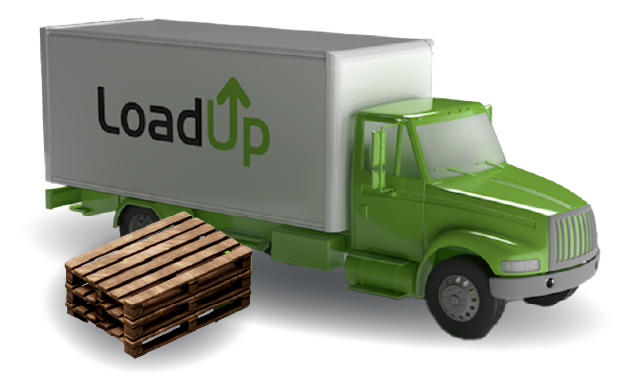 Wooden pallet next to truck for removal