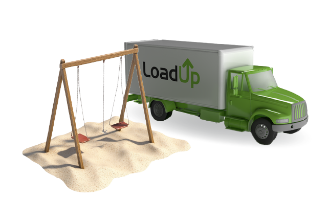 LoadUp box truck with a play set for removal