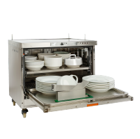 Commercial dishwasher ready for professional removal