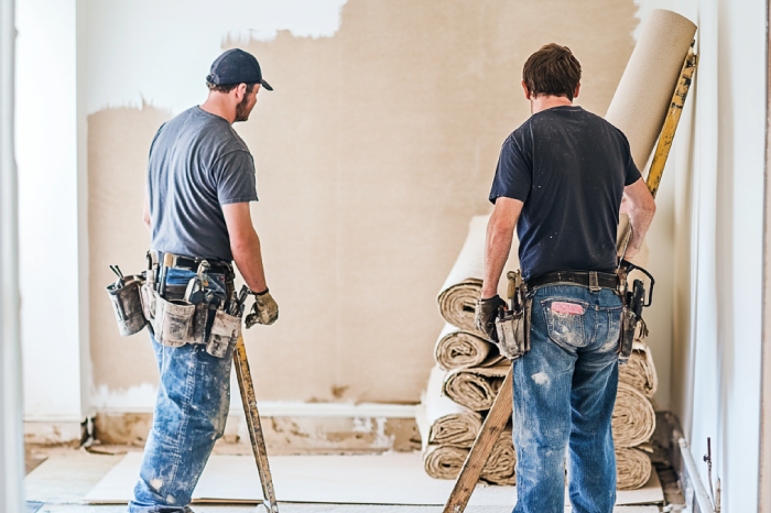 LoadUp professionals helping a customer with flooring removal