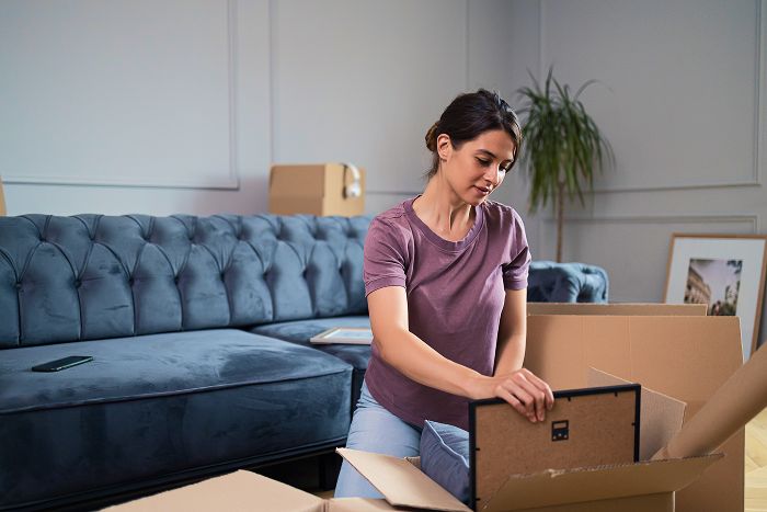 Woman organizing a loved ones items